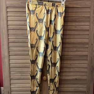 SOLD Marvel Loki Metallic Gold Leggings